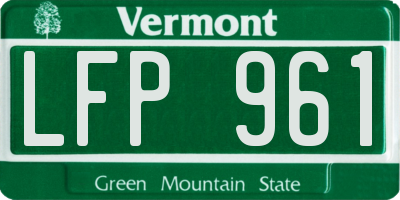 VT license plate LFP961