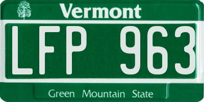 VT license plate LFP963