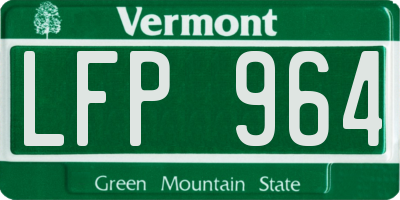 VT license plate LFP964