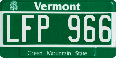 VT license plate LFP966