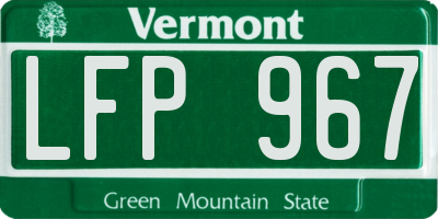 VT license plate LFP967
