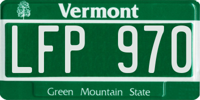 VT license plate LFP970