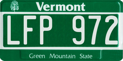 VT license plate LFP972
