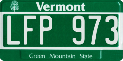 VT license plate LFP973