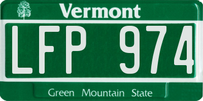VT license plate LFP974