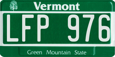 VT license plate LFP976