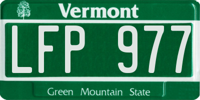 VT license plate LFP977