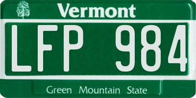 VT license plate LFP984
