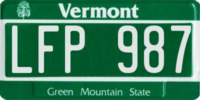 VT license plate LFP987