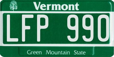 VT license plate LFP990