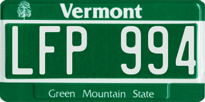 VT license plate LFP994