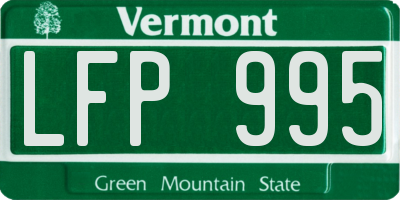 VT license plate LFP995