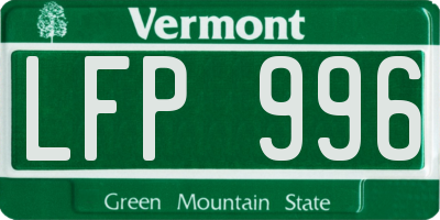 VT license plate LFP996