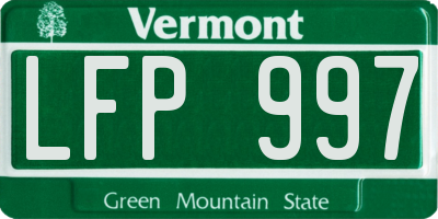 VT license plate LFP997
