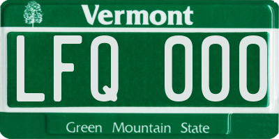VT license plate LFQ000