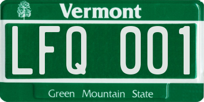 VT license plate LFQ001