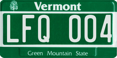 VT license plate LFQ004