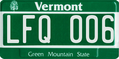 VT license plate LFQ006