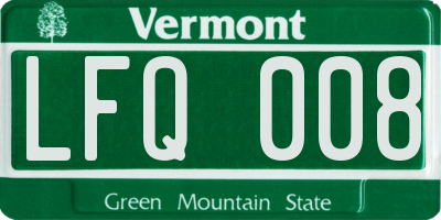 VT license plate LFQ008