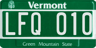 VT license plate LFQ010