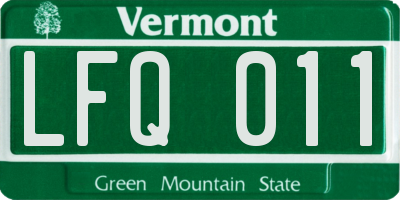 VT license plate LFQ011