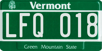 VT license plate LFQ018