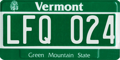 VT license plate LFQ024