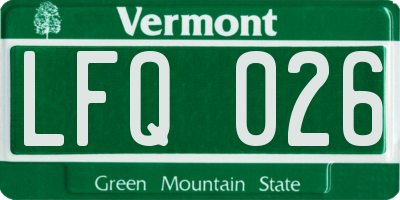VT license plate LFQ026