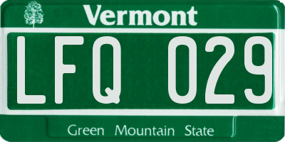 VT license plate LFQ029