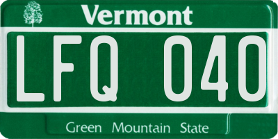 VT license plate LFQ040