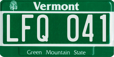 VT license plate LFQ041