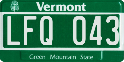 VT license plate LFQ043