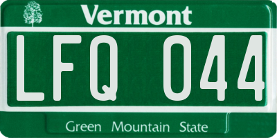 VT license plate LFQ044