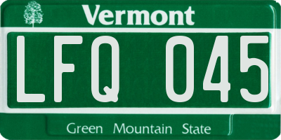 VT license plate LFQ045