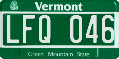 VT license plate LFQ046