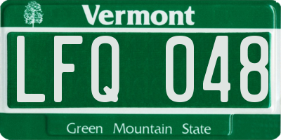 VT license plate LFQ048