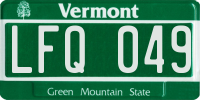 VT license plate LFQ049