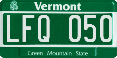 VT license plate LFQ050