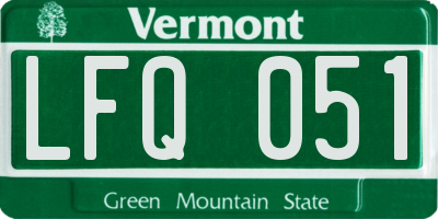 VT license plate LFQ051