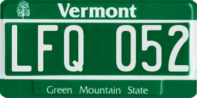 VT license plate LFQ052