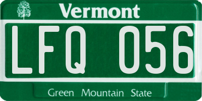 VT license plate LFQ056
