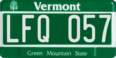 VT license plate LFQ057