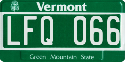 VT license plate LFQ066