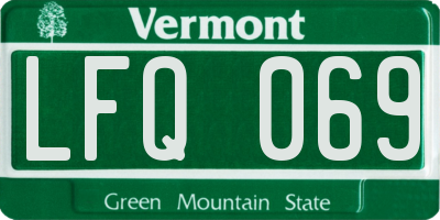 VT license plate LFQ069