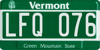 VT license plate LFQ076