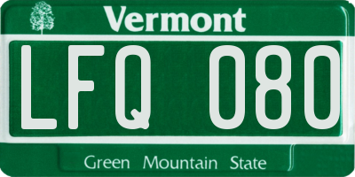 VT license plate LFQ080