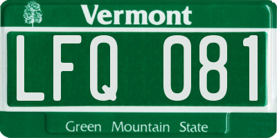 VT license plate LFQ081