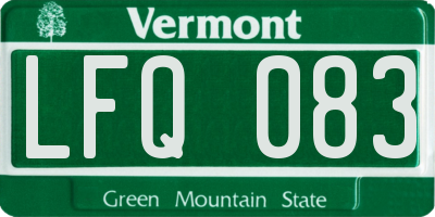 VT license plate LFQ083