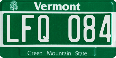 VT license plate LFQ084