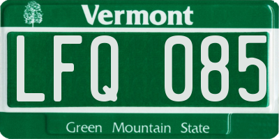 VT license plate LFQ085
